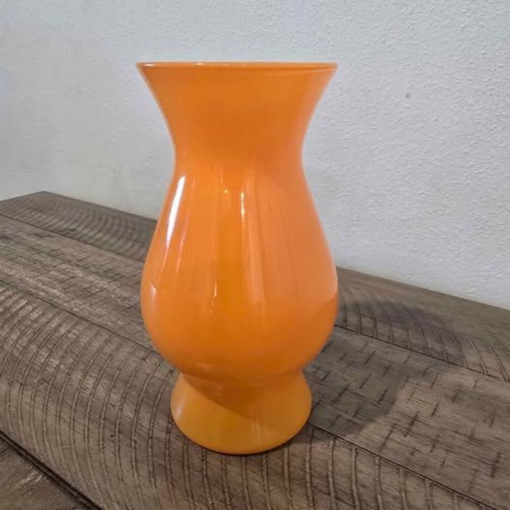 Bright Orange Glass Vase – Halloween Fall Decor – Retro Style